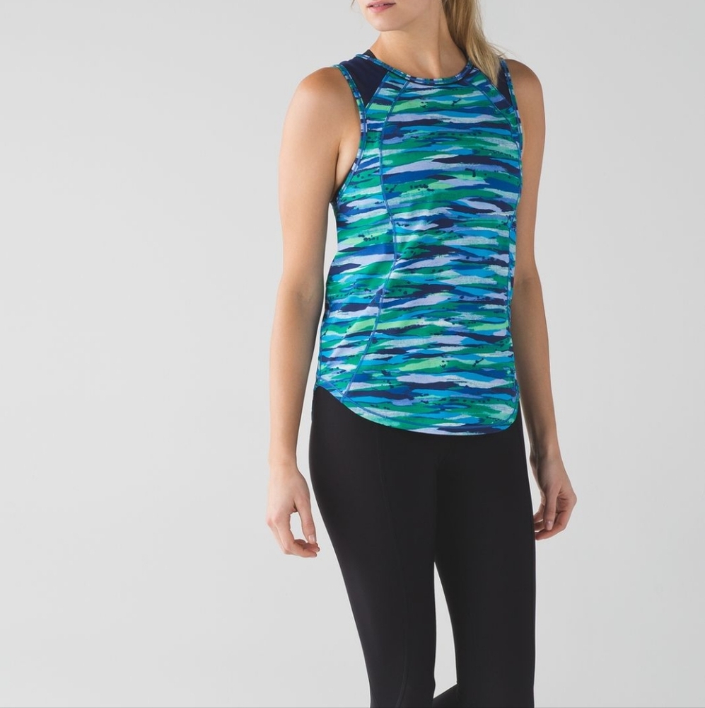 Lululemon Sculpt Tank In Seven Wonders Multi / Hero Blue View 2